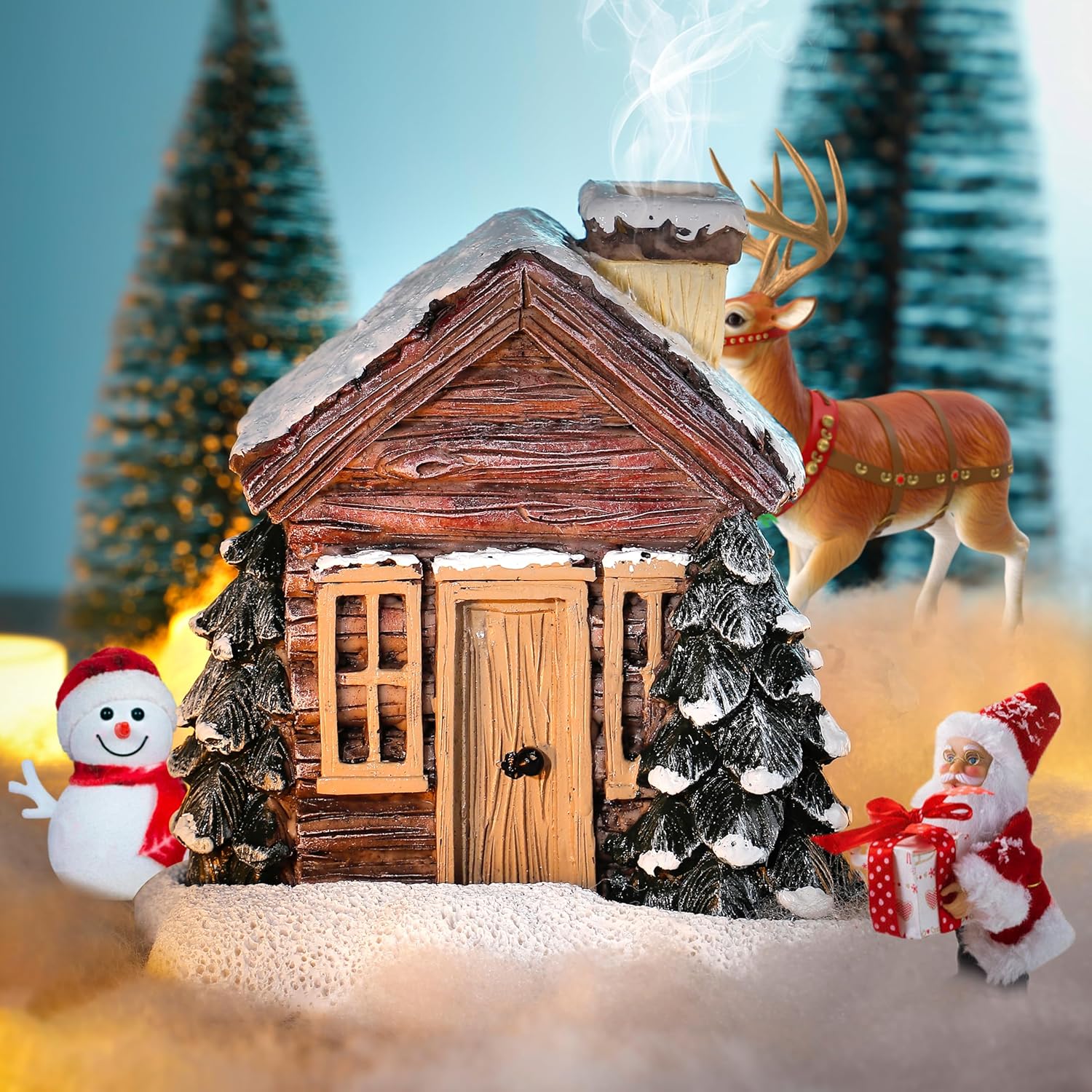 CozyCabin™ – Charming Christmas Cabin Incense Burner