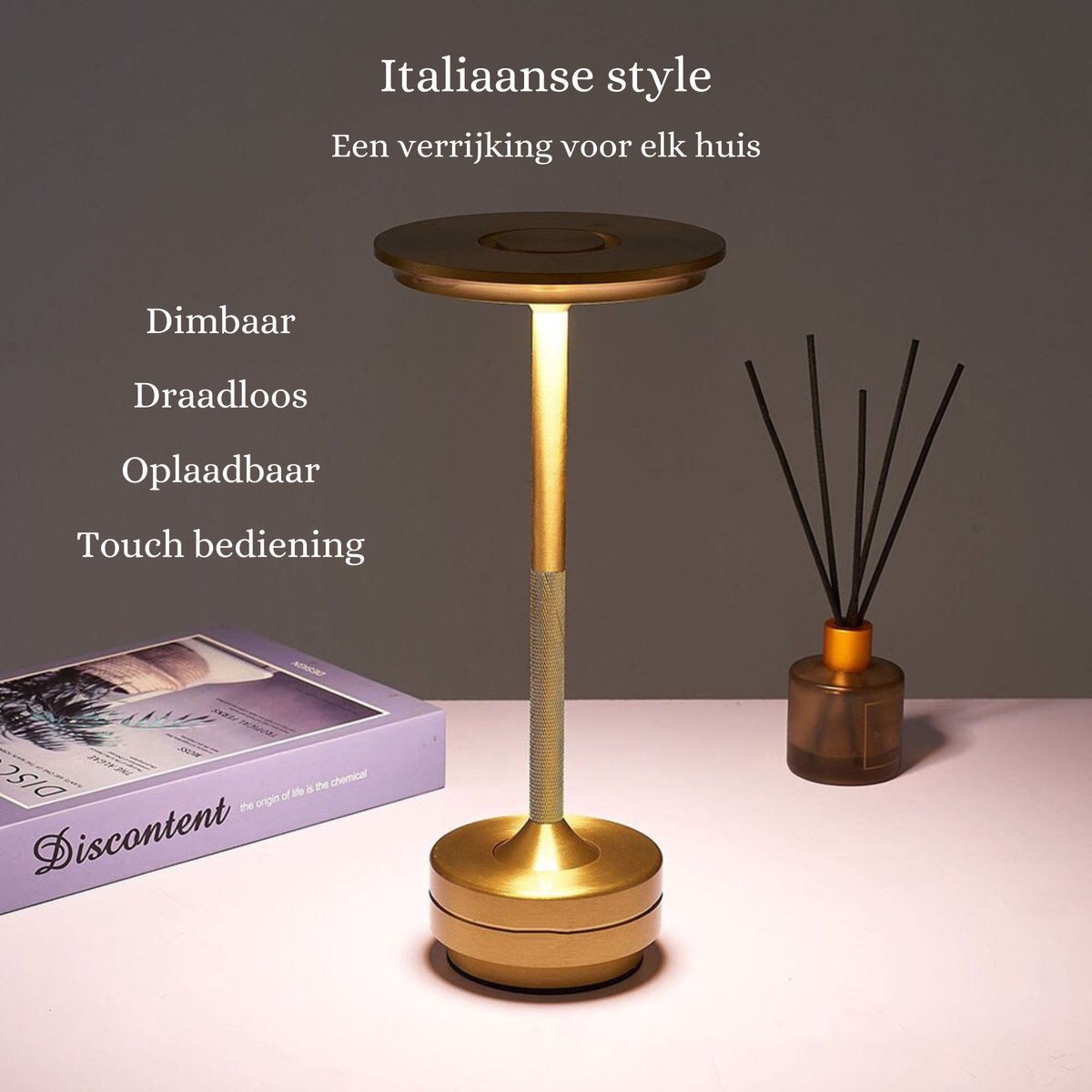 LuxeLumina™ - Dimmable Touch Lamp with USB Rechargeable Design