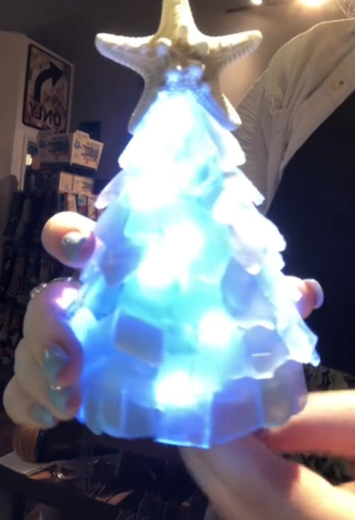 CoastGlow™ – Handcrafted Sea Glass Christmas Tree for Coastal Home Décor