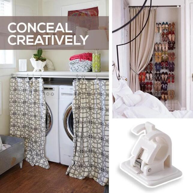 3+3 FREE | DrapeDock™ – Tool-Free Curtain Rod Holders (6 Pack)