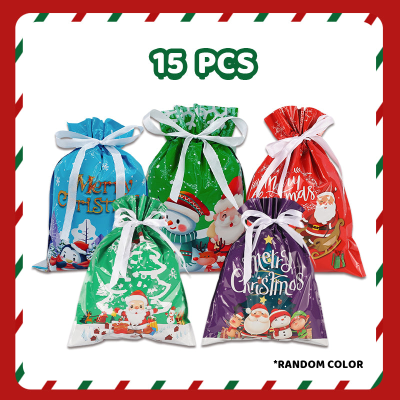 GiftJoy™ – Reusable Drawstring Gift Bags with Festive Prints & Easy Wrapping