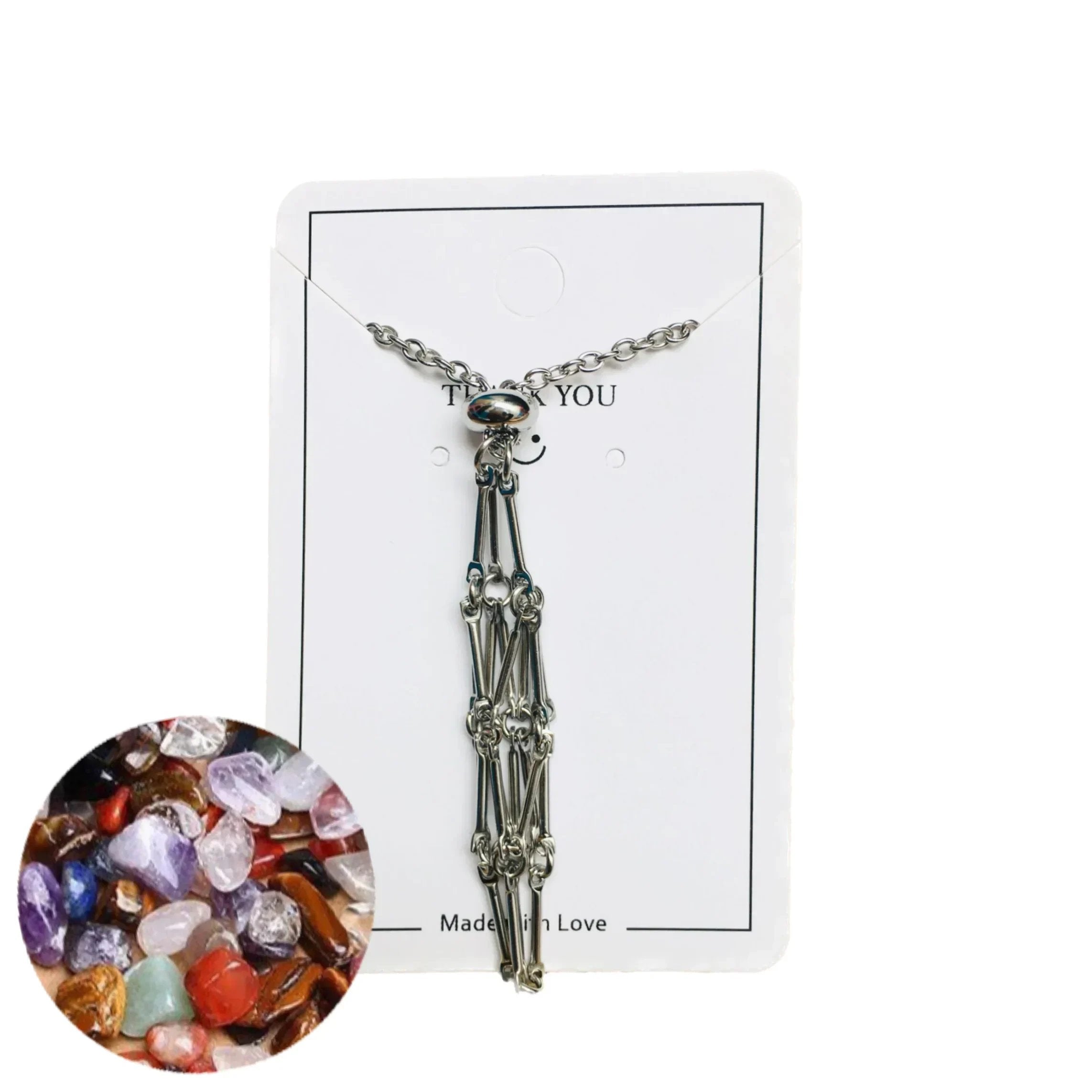 AuraCage™ – Adjustable Crystal Cage Pendant for Interchangeable Stones