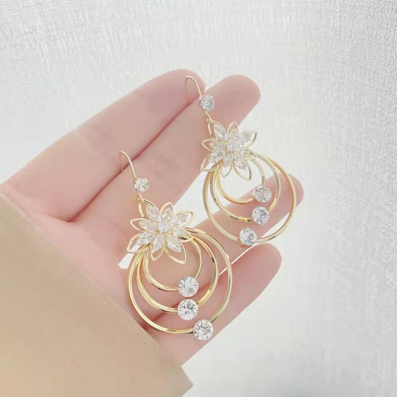 2+2 FREE | Lotessa™ - Lotus Crystal Earrings in 18K Gold Plated Sterling Silver