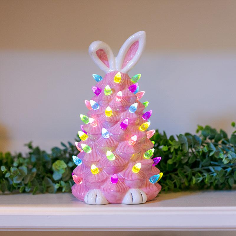 BunnyBright™ – Ceramic Bunny Christmas Tree with Colorful LED Lights