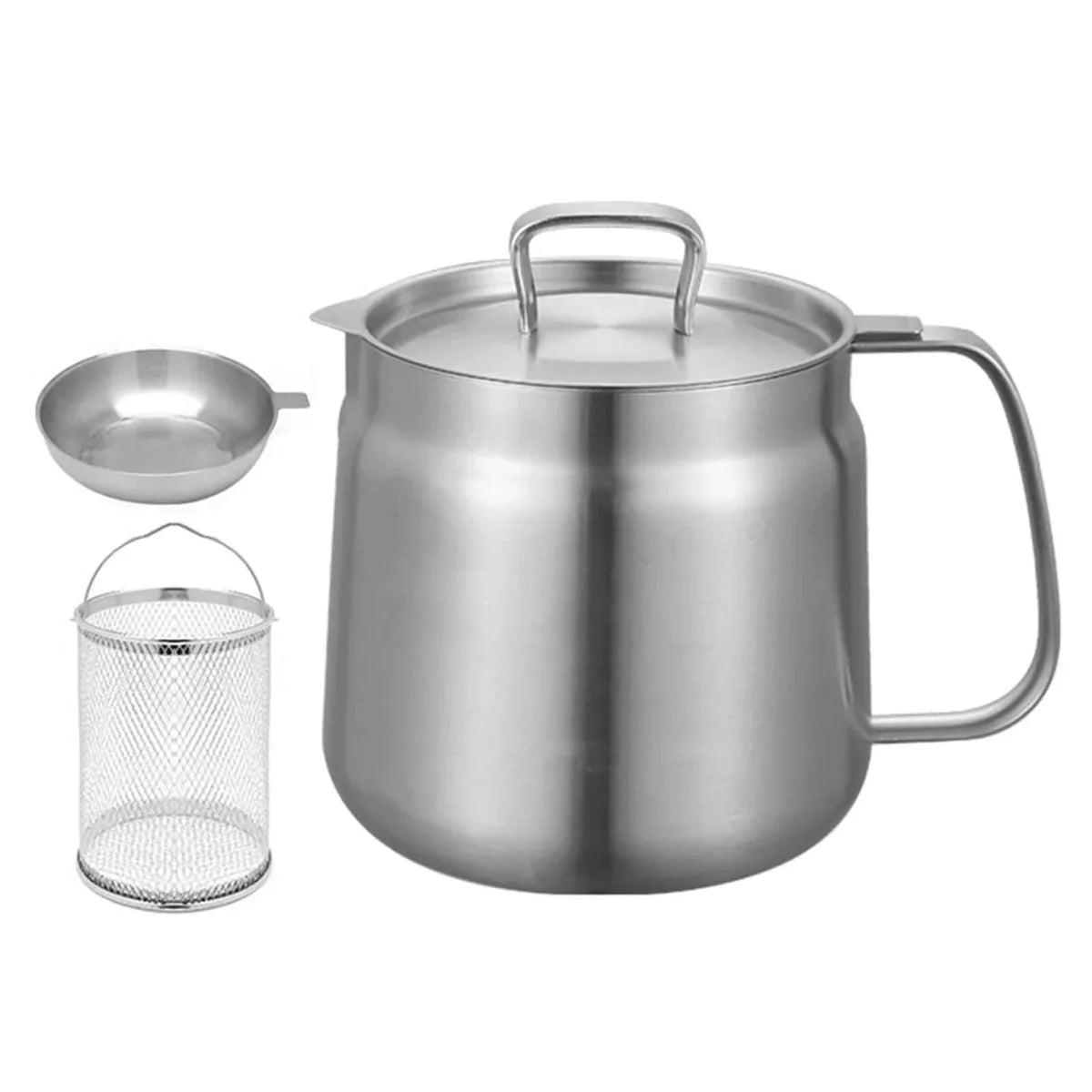 OilSaver™ – 2-in-1 Stainless Steel Oil Strainer Pot for Clean, Safe Storage