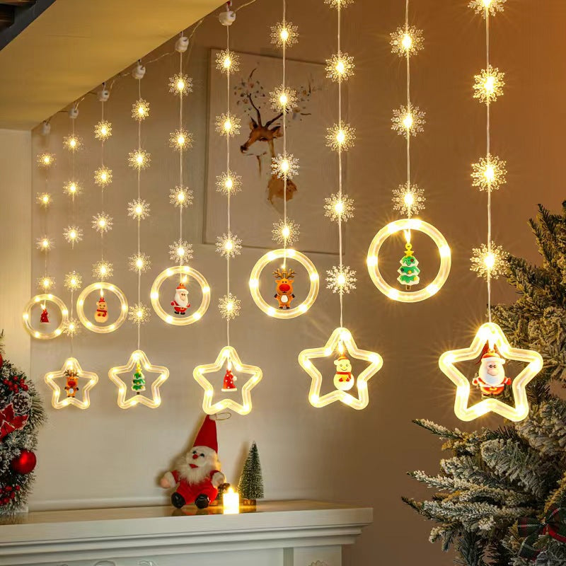 StarGlow™ – Hanging Star & Snowflake LED Lights