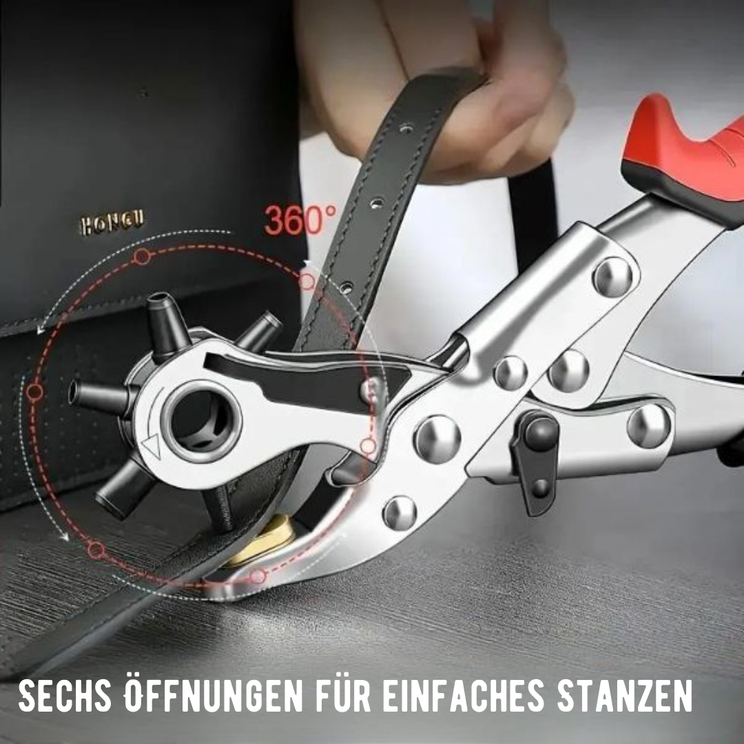 BeltBore™ - Adjustable Rotary Punch Pliers for Leather, Belts & Crafts