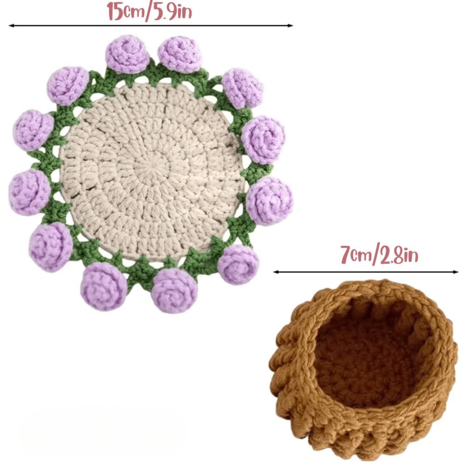 CozyPetal™ – Handmade Crochet Flower Coaster for Home & Kitchen Decor