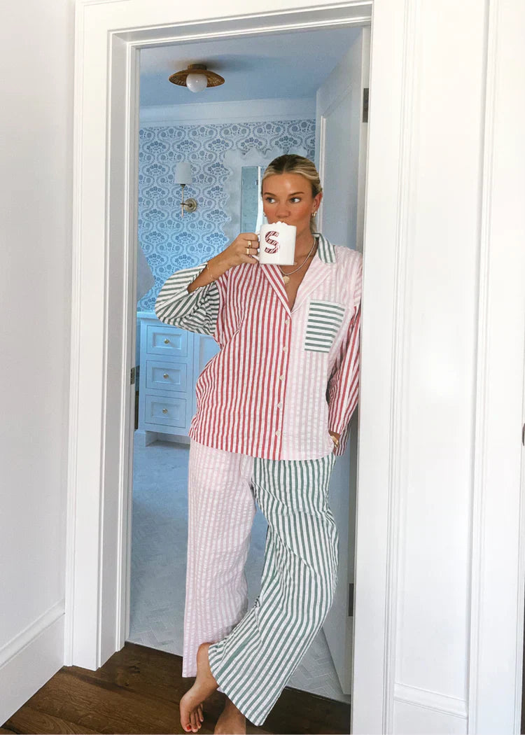 Bonde™ – Soft, Breathable Pajamas with a Chic Cross Pattern Design