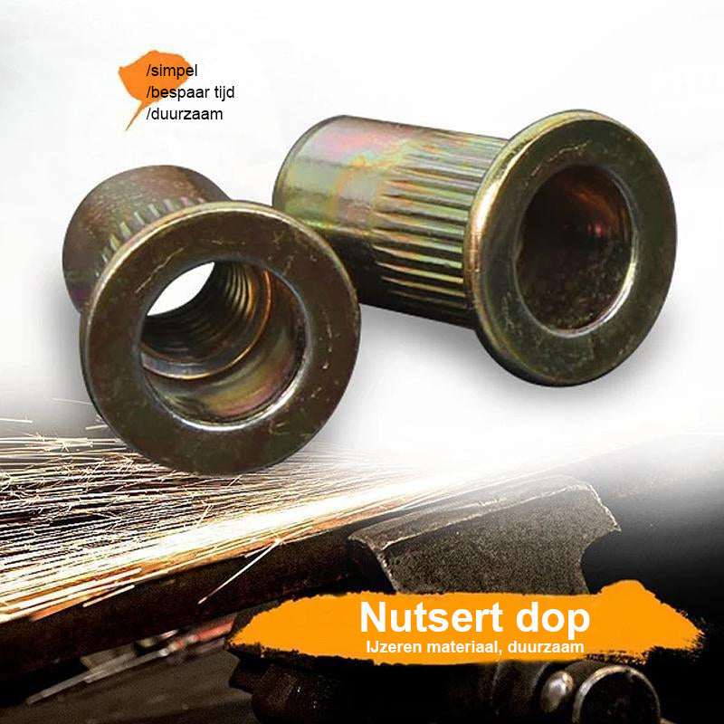 RivetCore™ - Durable Rivet Nut Gun Head with Nutsert Caps for M4–M12 Sizes