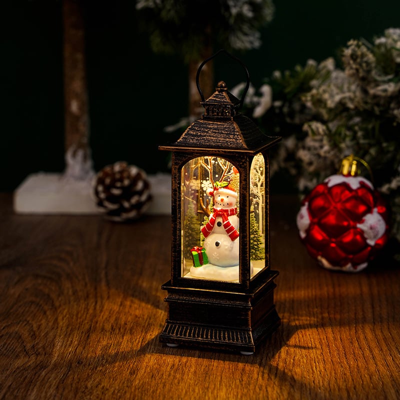 LumaLantern™ – LED Christmas Lantern with Rotating Scene & Glittering Snow Effect