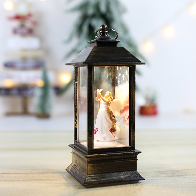 LumaLantern™ – LED Christmas Lantern with Rotating Scene & Glittering Snow Effect