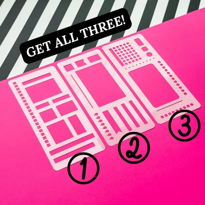 CraftFlex™ – Flexible Mylar Planner & Journal Stencils Set