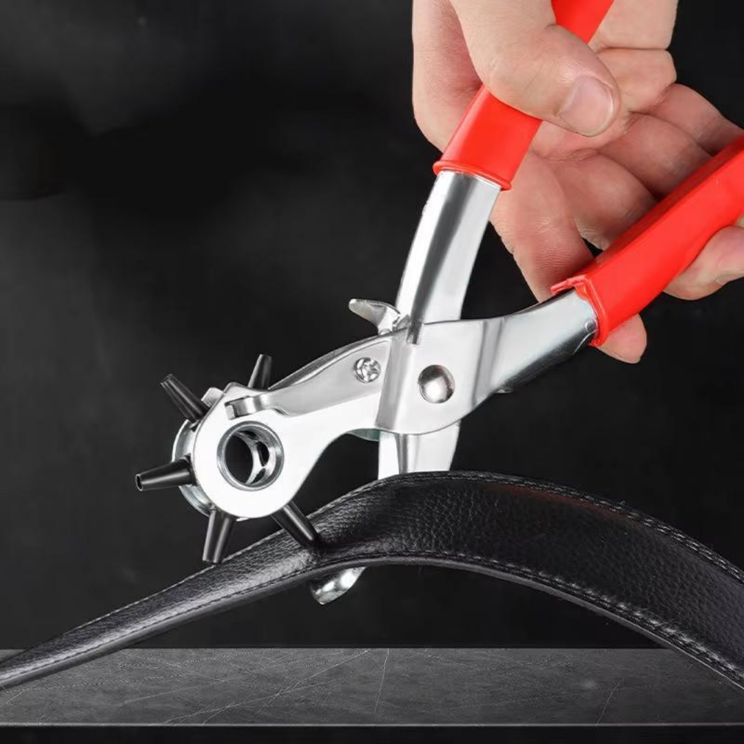 BeltBore™ - Adjustable Rotary Punch Pliers for Leather, Belts & Crafts