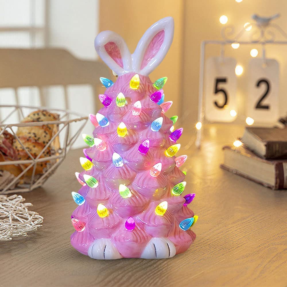 BunnyBright™ – Ceramic Bunny Christmas Tree with Colorful LED Lights