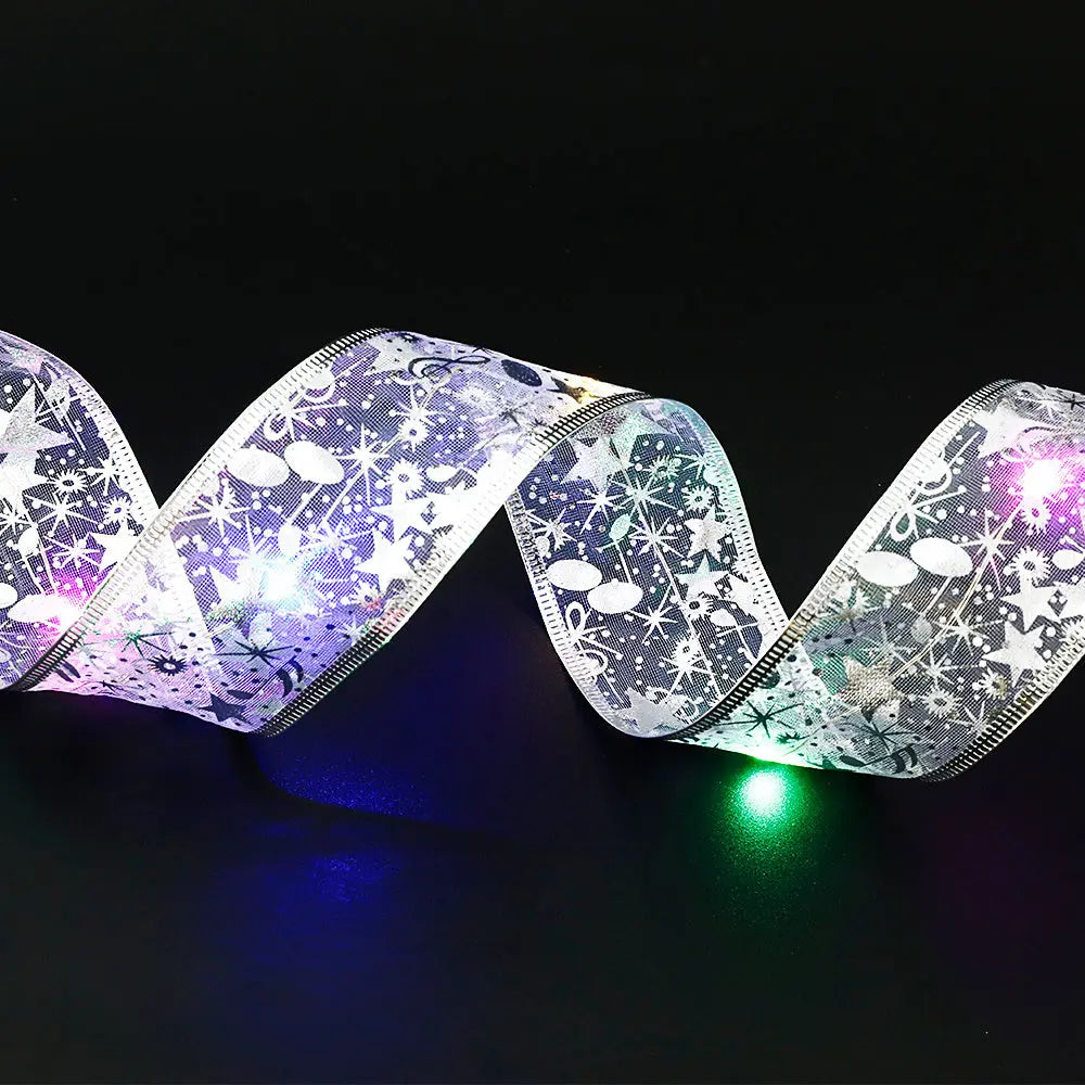 GlowRibbon™ – Battery-Powered LED Ribbon Lights for Trees, Gifts & Home Décor