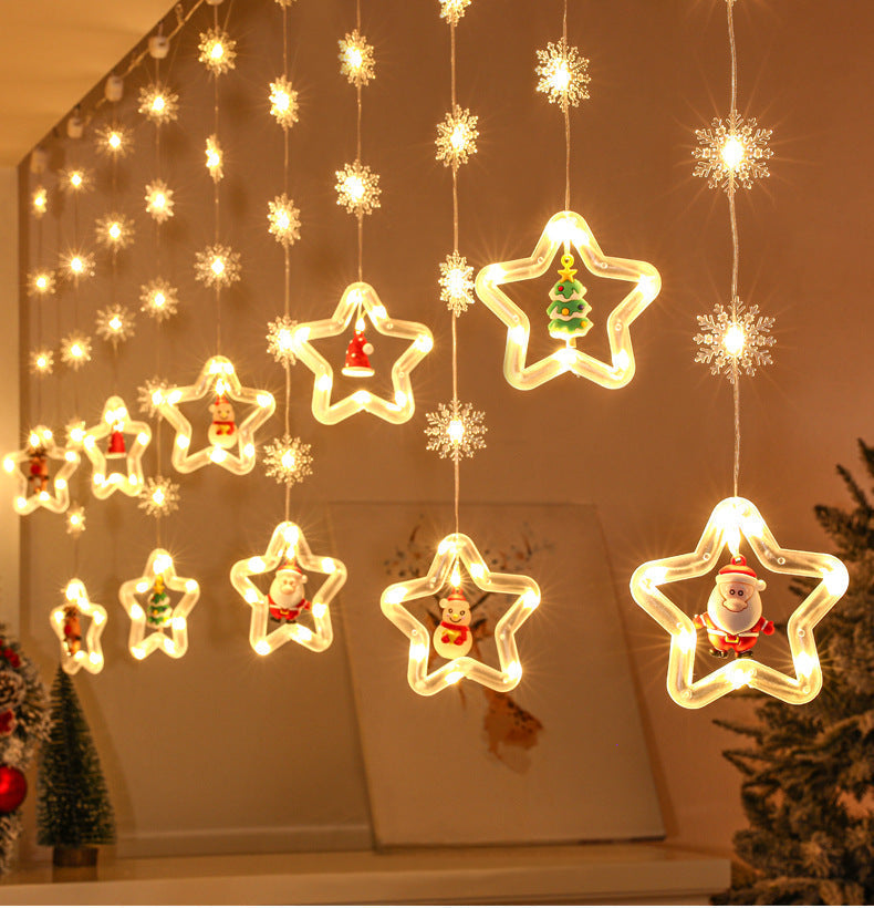 StarGlow™ – Hanging Star & Snowflake LED Lights