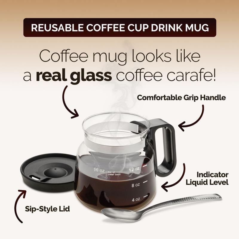 BrewVista™ – Heat-Resistant Glass Coffee Mug with Elegant Pot Design
