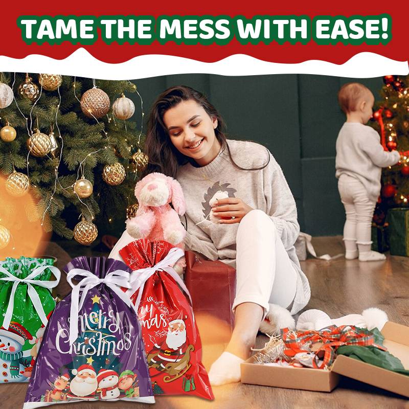 GiftJoy™ – Reusable Drawstring Gift Bags with Festive Prints & Easy Wrapping