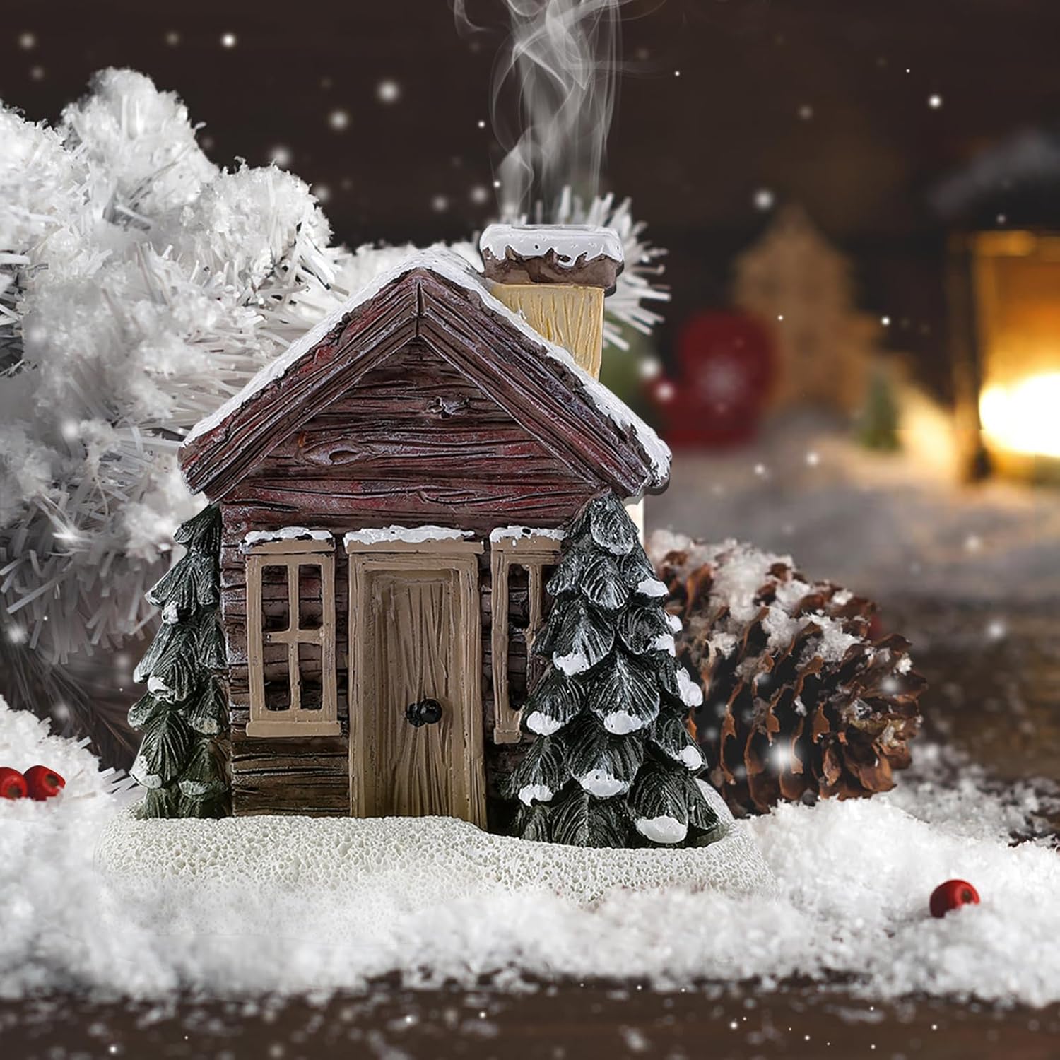 CozyCabin™ – Charming Christmas Cabin Incense Burner