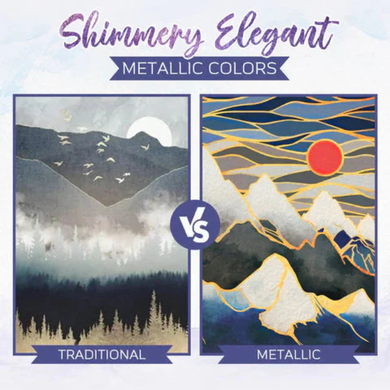 AquaLume™ – Shimmering Metallic Watercolors for Stunning Art Effects