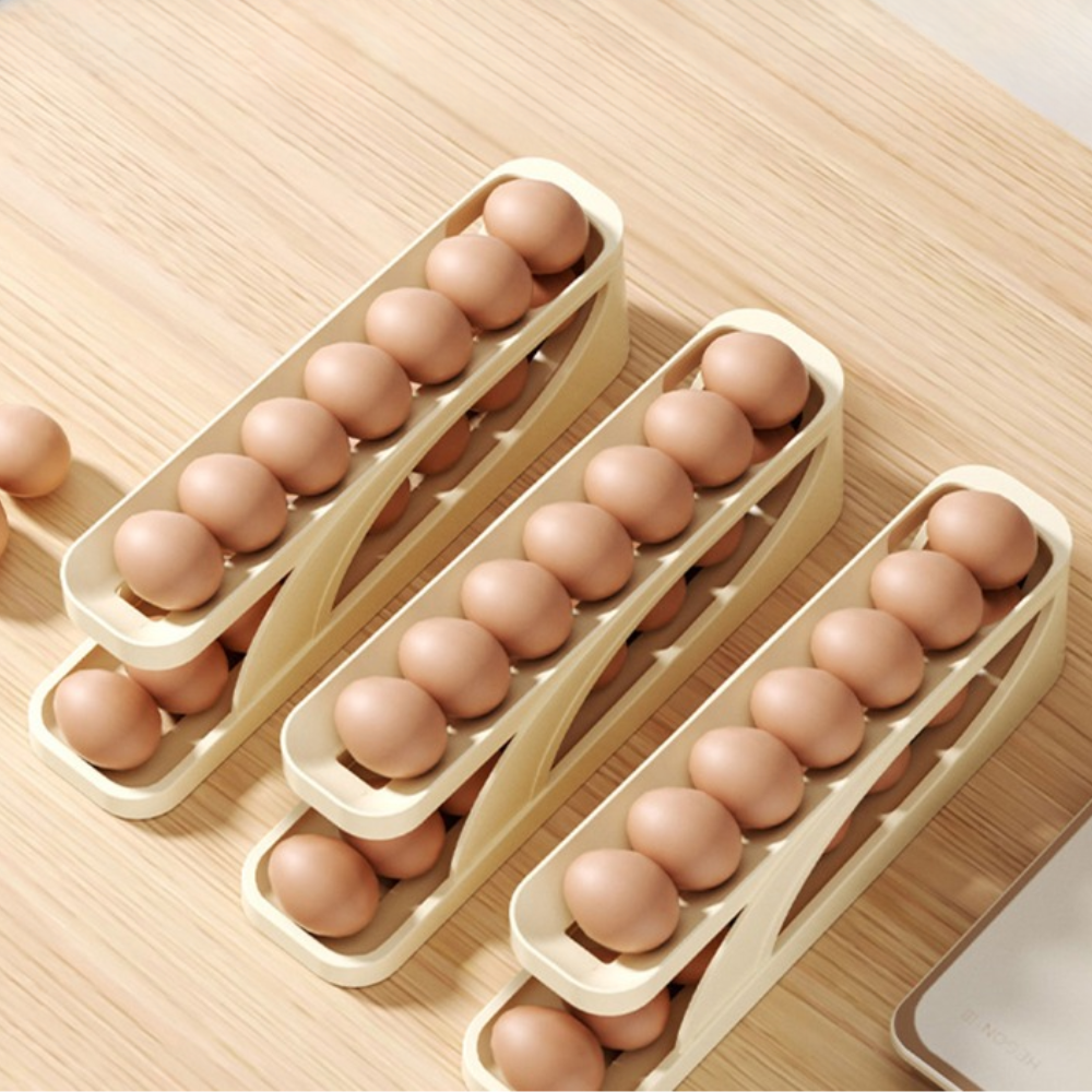 1+1 FREE | EggScroller™ – Self-Rolling Egg Dispenser for Fridge Freshness