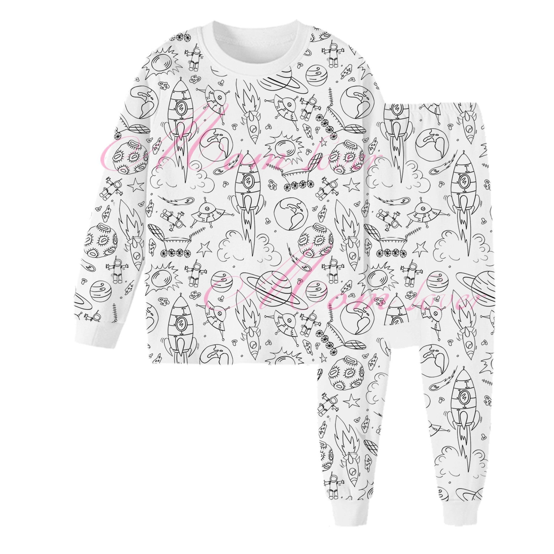ColorWear™ – Kids Pajama Set with Washable Fabric Markers