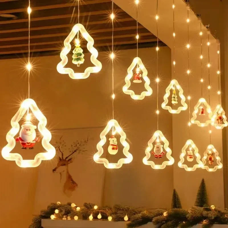 StarGlow™ – Hanging Star & Snowflake LED Lights