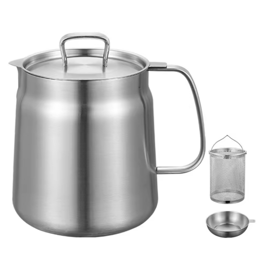 OilSaver™ – 2-in-1 Stainless Steel Oil Strainer Pot for Clean, Safe Storage