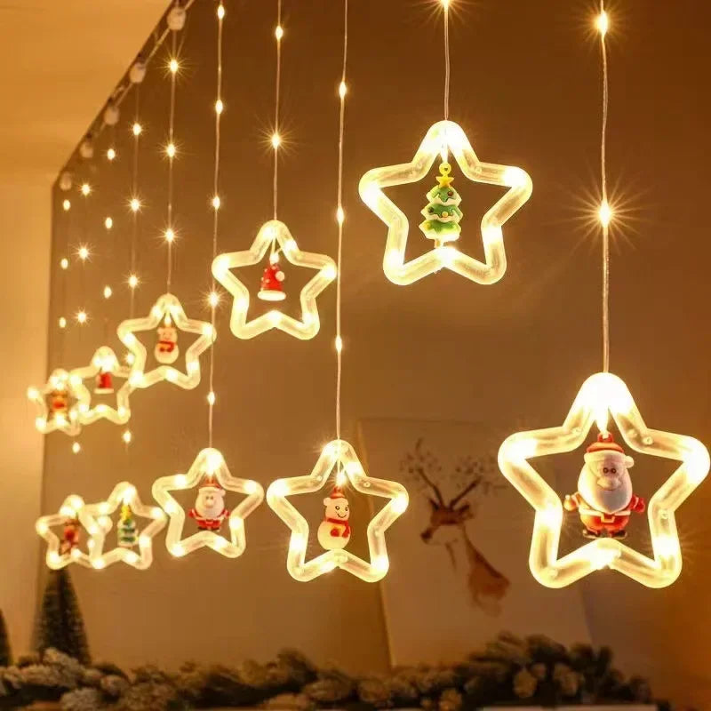StarGlow™ – Hanging Star & Snowflake LED Lights