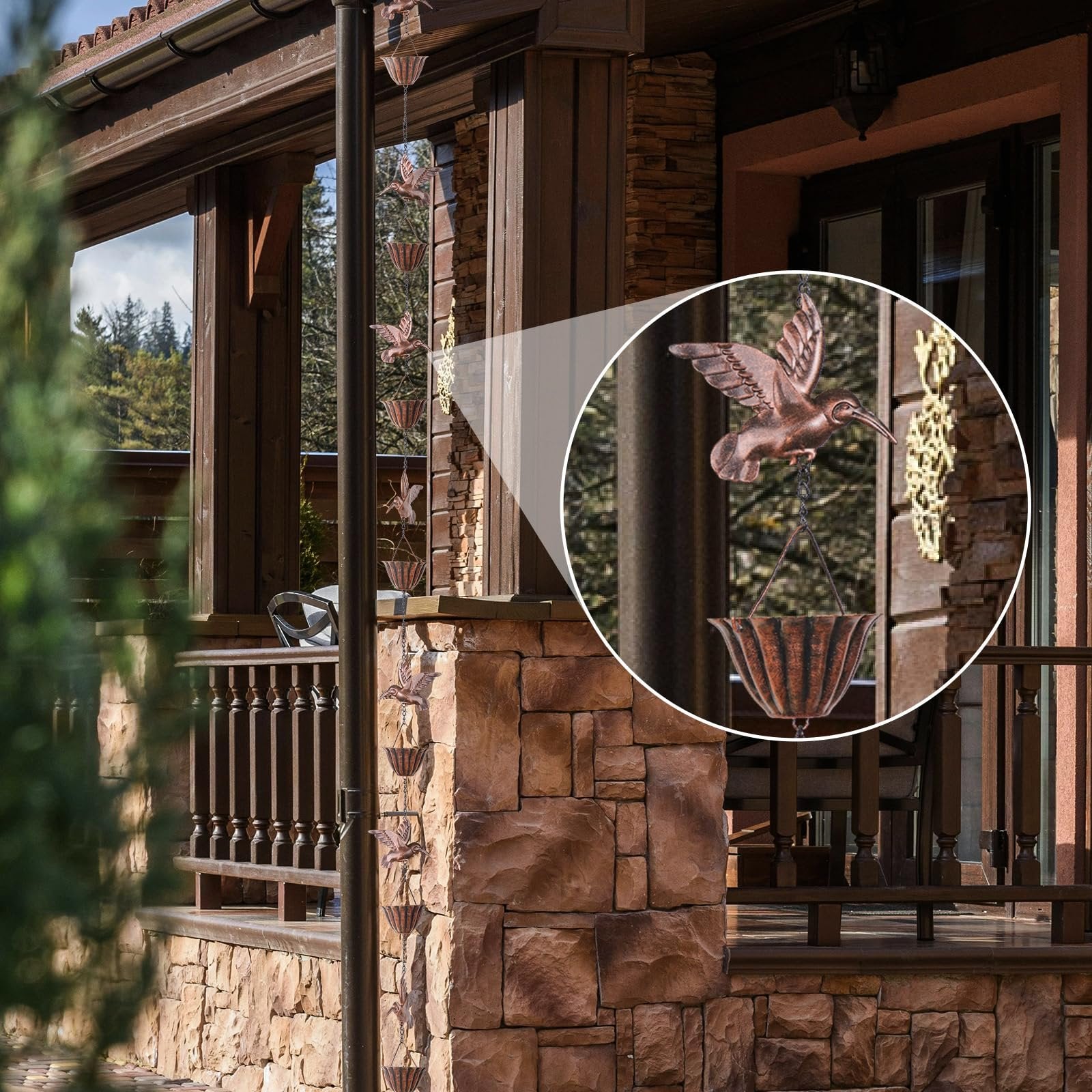 AquaSong™ – Decorative Hummingbird Rain Chain for Gutters & Gardens