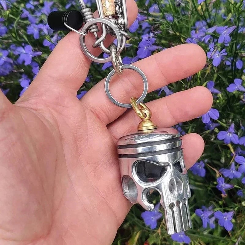 GrimTorque™ - Piston Skull Keychain
