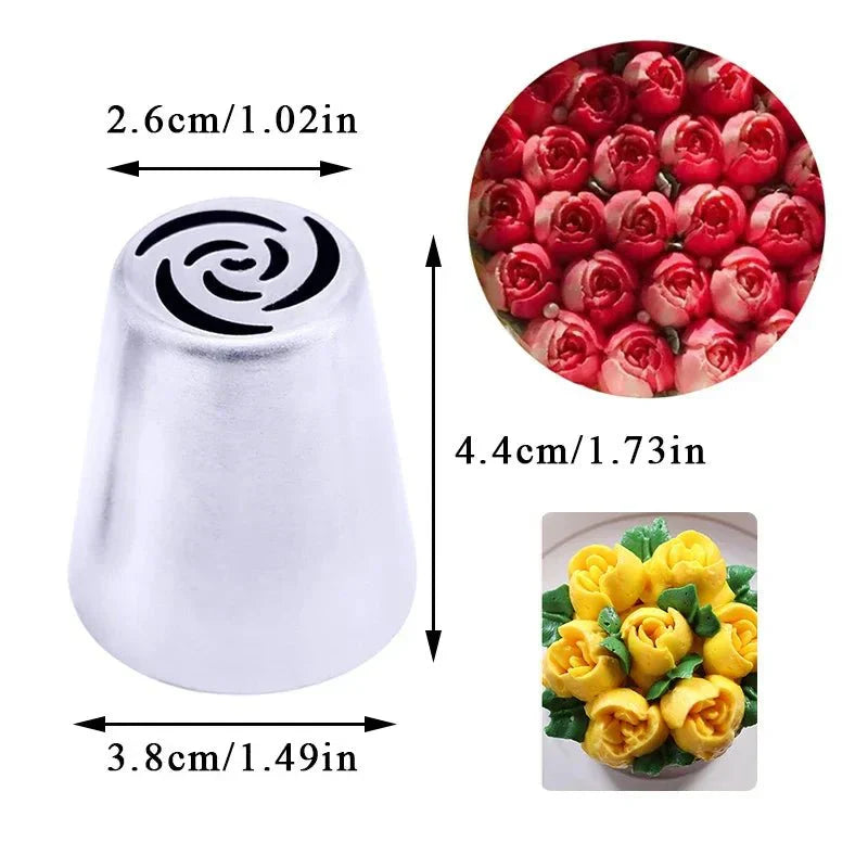 BakeFloral™ – 23-Piece Russian Tulip Piping Set for Beautiful Cake Designs