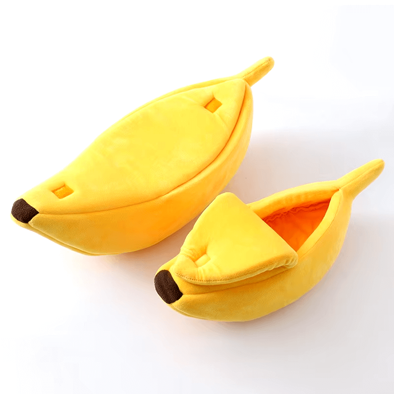 BananaMuaw™ – Cozy Banana-Shaped Cat Bed for Comfort & Security
