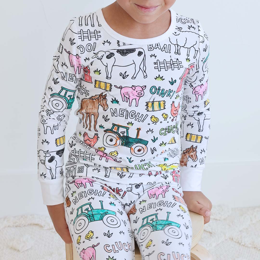 ColorWear™ – Kids Pajama Set with Washable Fabric Markers