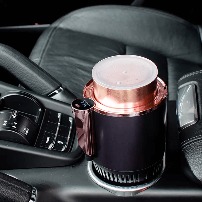 BrewBuddy™ – Dual-Function Car Cup That Heats or Cools Your Beverage Instantly