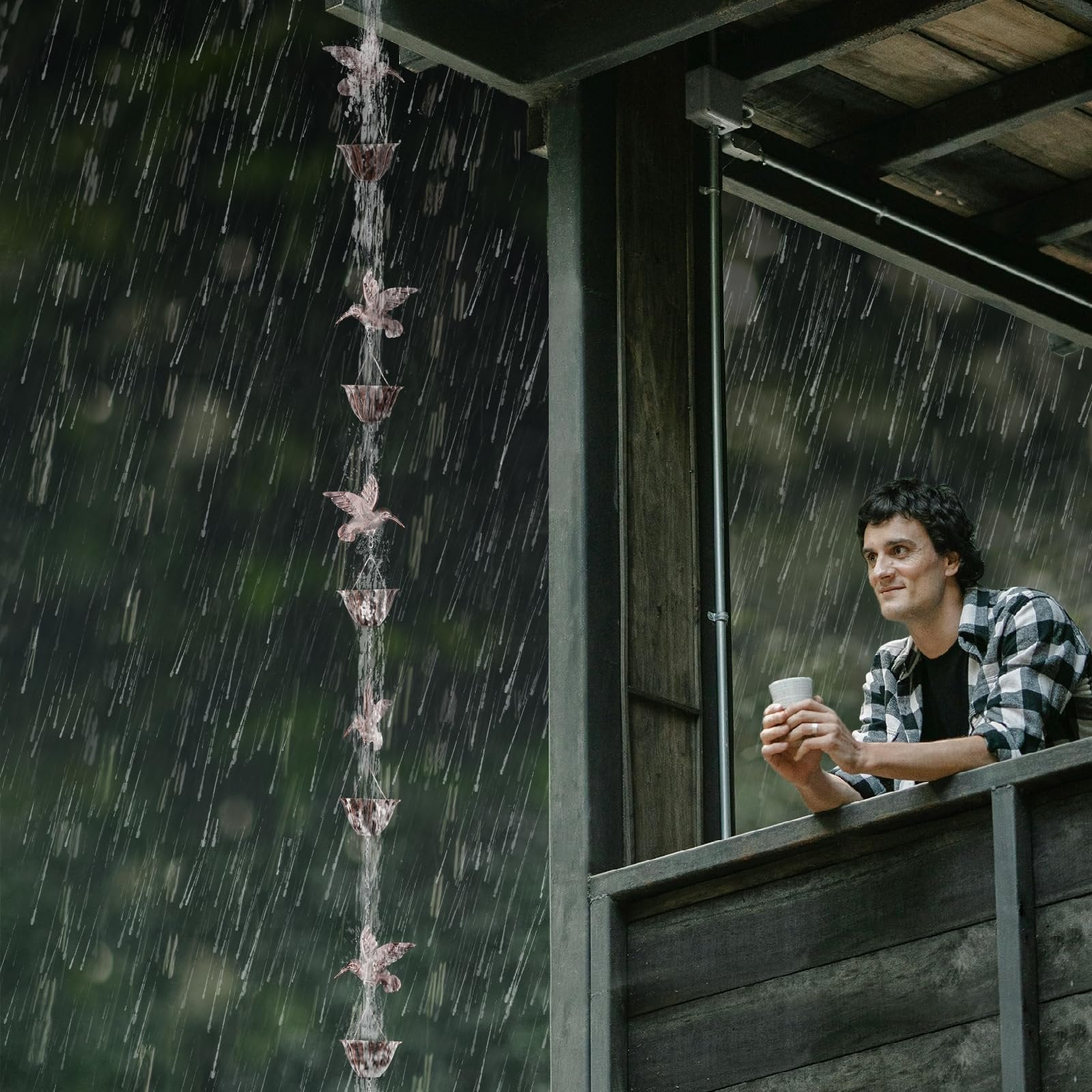 AquaSong™ – Decorative Hummingbird Rain Chain for Gutters & Gardens