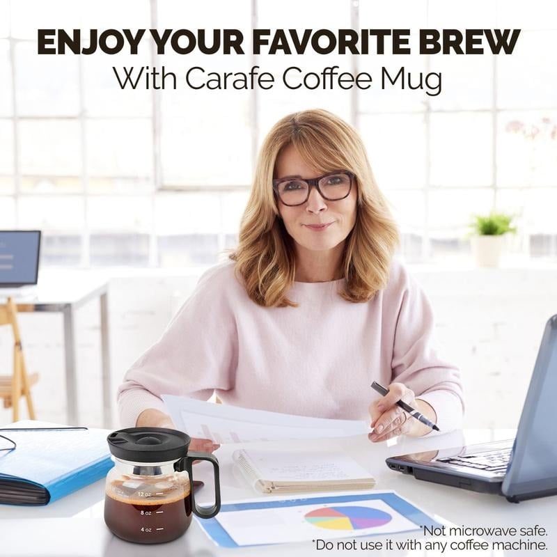 BrewVista™ – Heat-Resistant Glass Coffee Mug with Elegant Pot Design