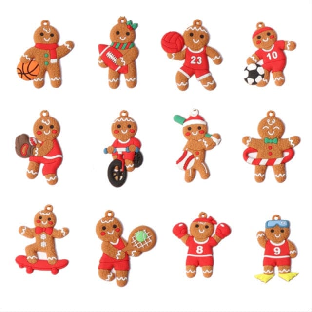GingerJoy™ – 12pcs Cute Gingerbread Man Ornaments for a Cozy Christmas Vibe
