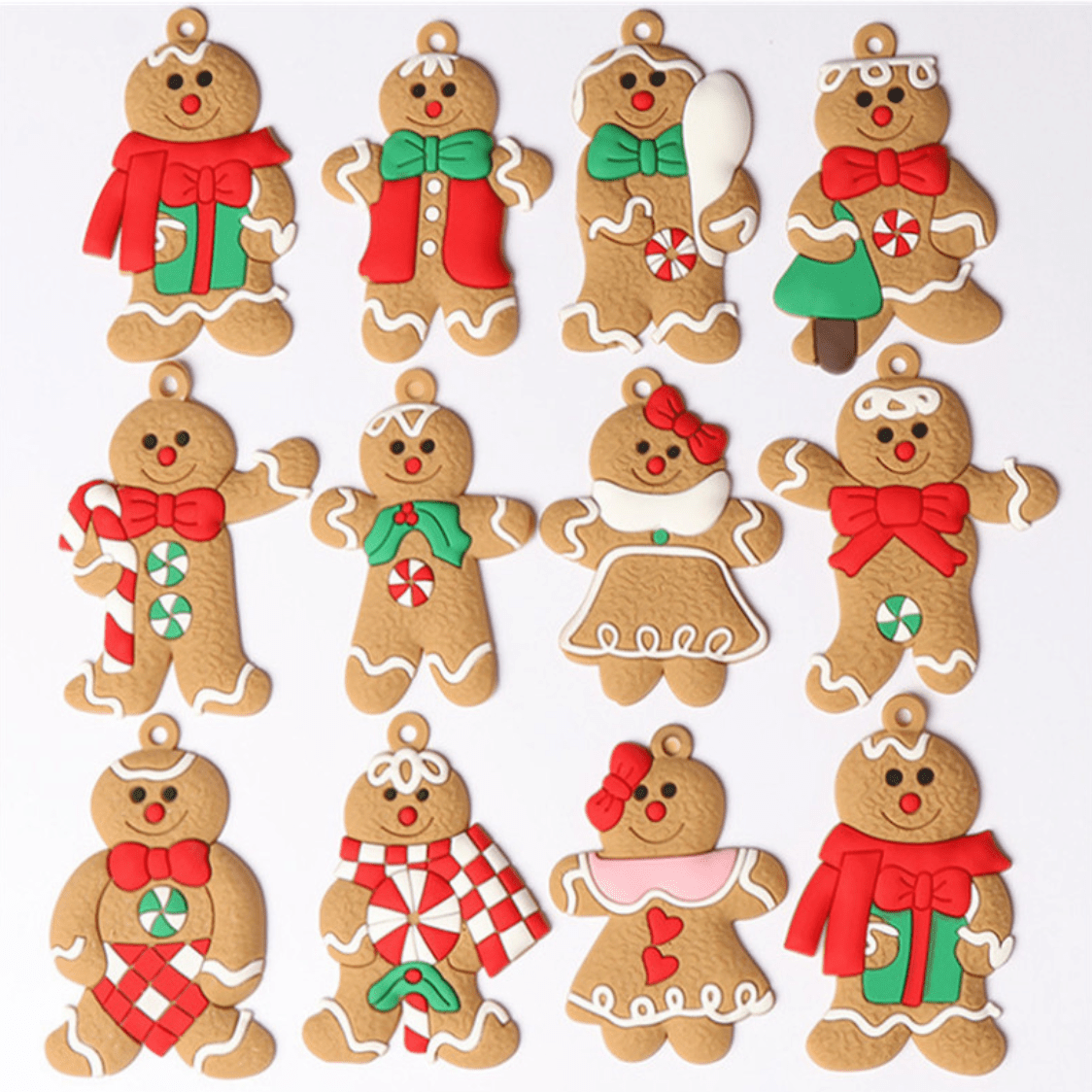 GingerJoy™ – 12pcs Cute Gingerbread Man Ornaments for a Cozy Christmas Vibe