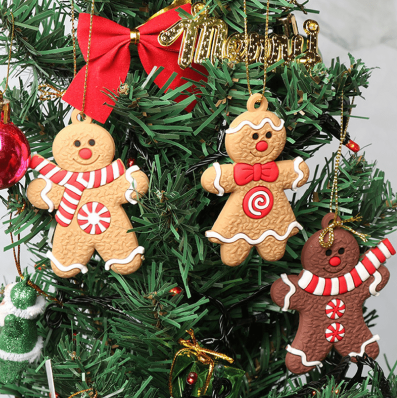 GingerJoy™ – 12pcs Cute Gingerbread Man Ornaments for a Cozy Christmas Vibe