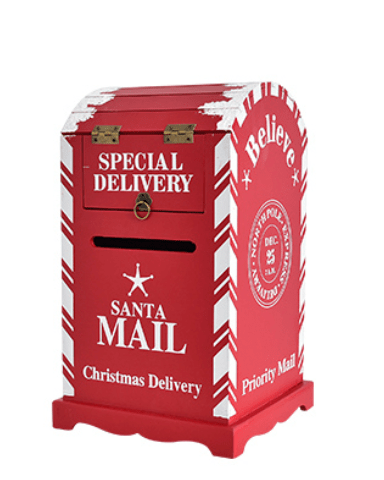 HollyPost™ – Handcrafted Wooden Mailbox Décor with Festive “Santa Mail” Design