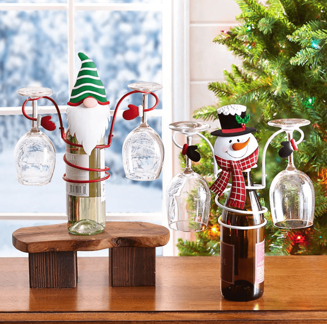 MerrySip™ – Festive Wine Bottle & Glass Holders for Holiday Cheer