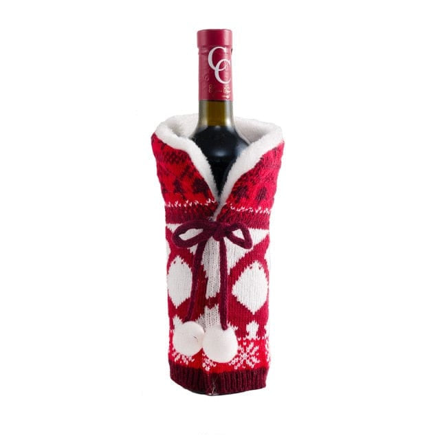 CozyPour™ – Soft Knit Christmas Wine Bottle Covers